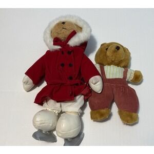 Vintage  Red Hood Bear  Articulated  (1990s) Y2K  Lot Of 2